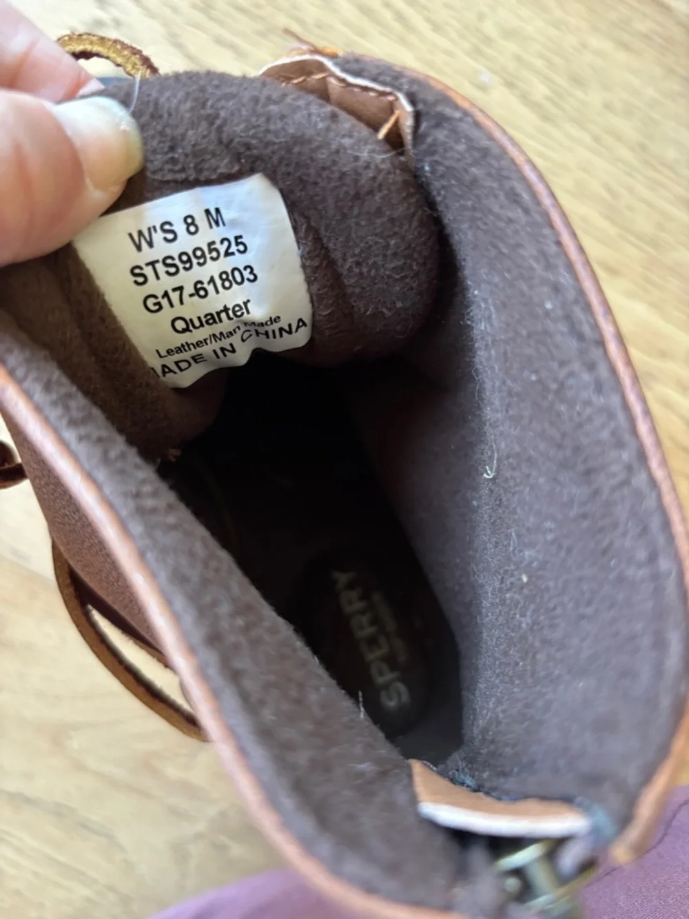 Sperry leather wedge tide boot womens 8